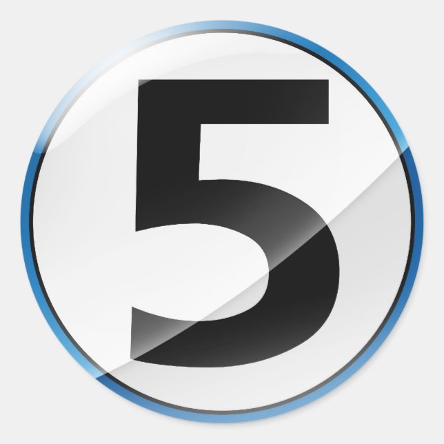 Number 5 blue sticker (Front)