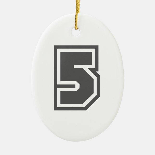 Number 5 ceramic ornament (Front)