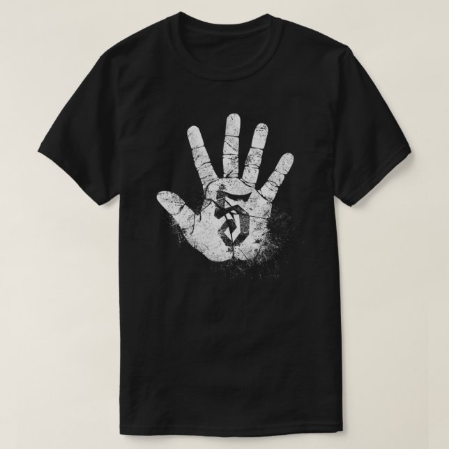 Number 5 Hi Five Hand Sign Hello Greeting Play Gam T-Shirt (Design Front)