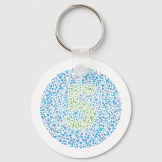 Number 5 Ishihara Test Circle Key Ring