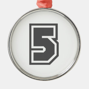 Number 5 metal ornament