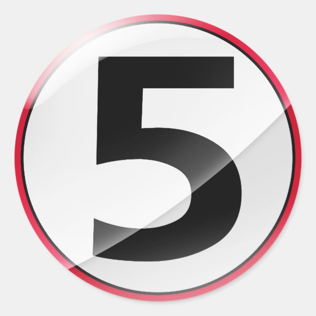 Number 5 red sticker (Front)