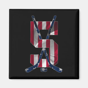 Number 5 Years Ice Hockey 5th Birthday Magnet