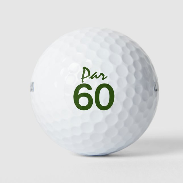 Number 60 par golf course for 60th birthday golfer golf balls (Front)