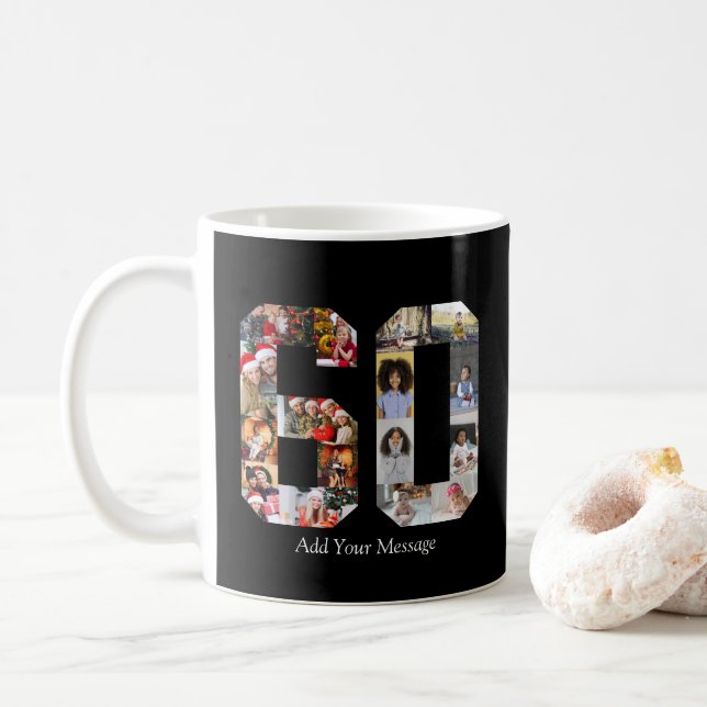 Number 60 Photo Collage Coffee Mug (With Donut)
