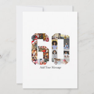 Number 60 Photo Collage Holiday Card