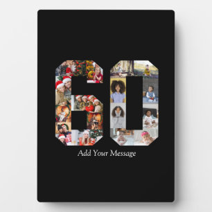 Number 60 Photo Collage Plaque