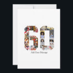 Number 60 Photo Collage Thank You Card<br><div class="desc">This customisable product is where photos are arranged to form the shape of a number. It is often used for milestone celebrations like birthdays, anniversaries, or achievements, allowing users to showcase memorable images within a single, eye-catching display. The designs typically offer spaces for various photo sizes and orientations, ensuring a...</div>