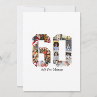 Number 60 Photo Collage Thank You Card