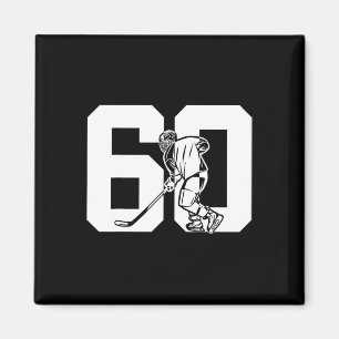 Number 60 Years Ice Hockey 60th Birthday Magnet