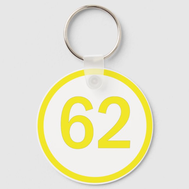 Number, 62, in a circle key ring (Front)