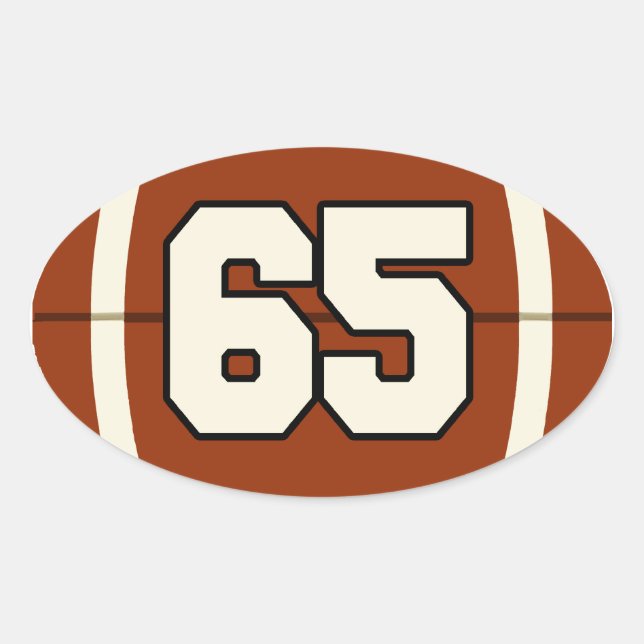 Number 65 Football Sticker (Front)