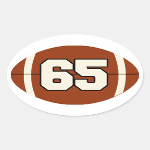 Number 65 Football Sticker