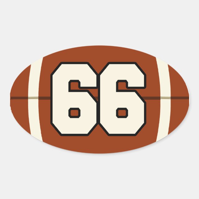 Number 66 Football Sticker (Front)