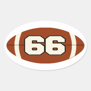 Number 66 Football Sticker