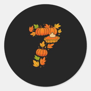 Number 67 Costume Six Seven 6 7 Meme Thanksgiving  Classic Round Sticker