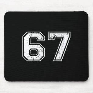 Number 67 Distressed Vintage Sixty Seven Sport Tea Mouse Pad