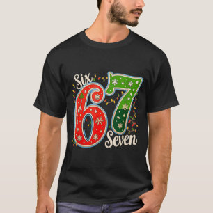 Number 67 Funny Six Seven 6 7 Meme Christmas Light T-Shirt