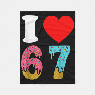 Number 67 I Love Six Seven Clic 6 7 67 Meme Couple Fleece Blanket