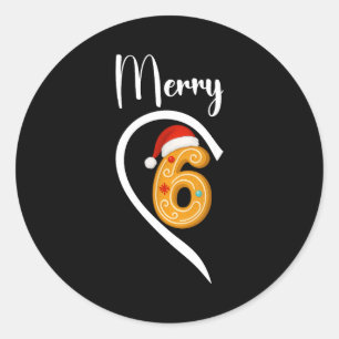 Number 67 Matching Christmas 6 7 Six Seven 6 7 Mem Classic Round Sticker
