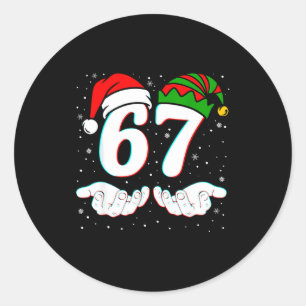 Number 67 Matching Six Seven 6 7 Meme 6-7 Christma Classic Round Sticker