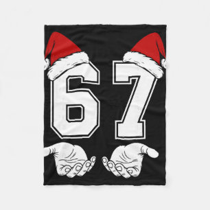 Number 67 Matching Six Seven 6 7 Meme 6 7 Christma Fleece Blanket