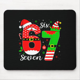 Number 67 Matching Six Seven 6 7 Meme 6-7 Christma Mouse Pad