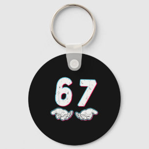 Number 67 Matching Six Seven 6 7 Meme 6-7 Hallowee Key Ring