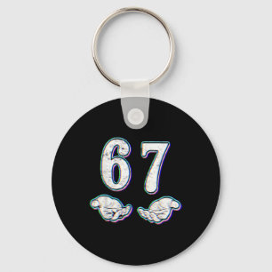 Number 67 Matching Six Seven 6 7 Meme 6-7 Hallowee Key Ring