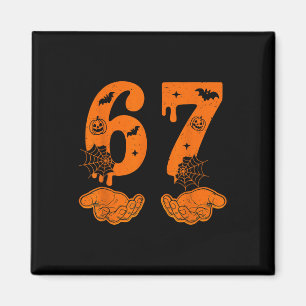 Number 67 Matching Six Seven 6 7 Meme 6 7 Hallowee Magnet