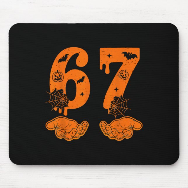 Number 67 Matching Six Seven 6 7 Meme 6 7 Hallowee Mouse Pad (Front)