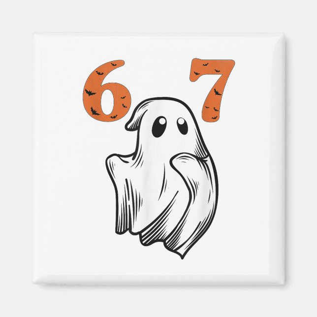 Number 67 Matching Six Seven 6 7 Meme Halloween Co Magnet (Front)