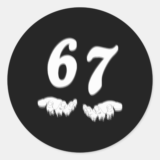 Number 67 Matching Six Seven Meme Funny Halloween  Classic Round Sticker (Front)