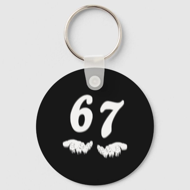 Number 67 Matching Six Seven Meme Funny Halloween  Key Ring (Front)