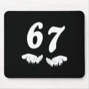 Number 67 Matching Six Seven Meme Funny Halloween Mouse Pad