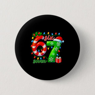 Number 67 Meme Retro Santa 6 7 Holiday Six Seven C Cm Round Badge