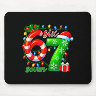 Number 67 Meme Retro Santa 6 7 Holiday Six Seven C Mouse Pad