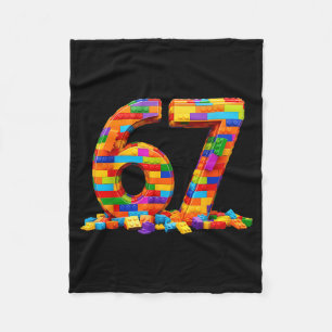 Number 67 Meme Six Seven 6 7 Building Blocks Gen A Fleece Blanket