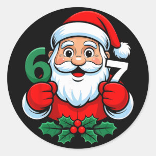 Number 67 Meme Six Seven For Men Women Kids Funny  Classic Round Sticker