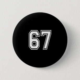 Number 67 Numbered Uniform Sports Jersey Team 67th 6 Cm Round Badge