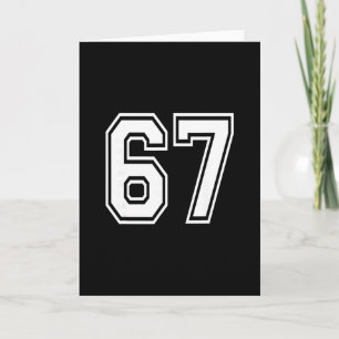 Number 67 Numbered Uniform Sports Jersey Team 67th Card