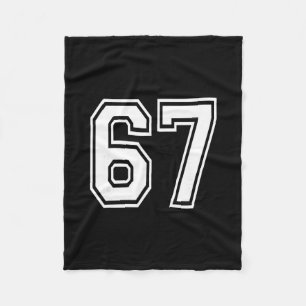 Number 67 Numbered Uniform Sports Jersey Team 67th Fleece Blanket