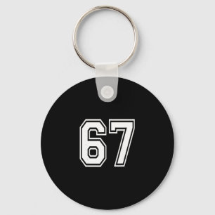 Number 67 Numbered Uniform Sports Jersey Team 67th Key Ring