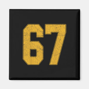 Number 67 Numbered Uniform Sports Team Jersey 67th Magnet