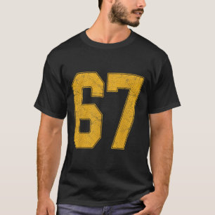 Number 67 Numbered Uniform Sports Team Jersey 67th T-Shirt
