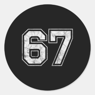 Number 67 On The Ck Classic Round Sticker
