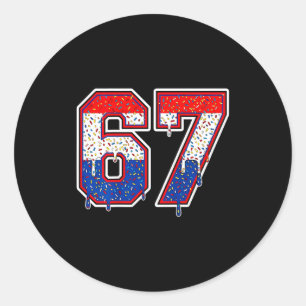 Number 67 Shirt Costume Adult Nk For Women Men Kid Classic Round Sticker