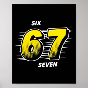 Number 67 Six And Seven P Art Comic Style Yellow M Poster