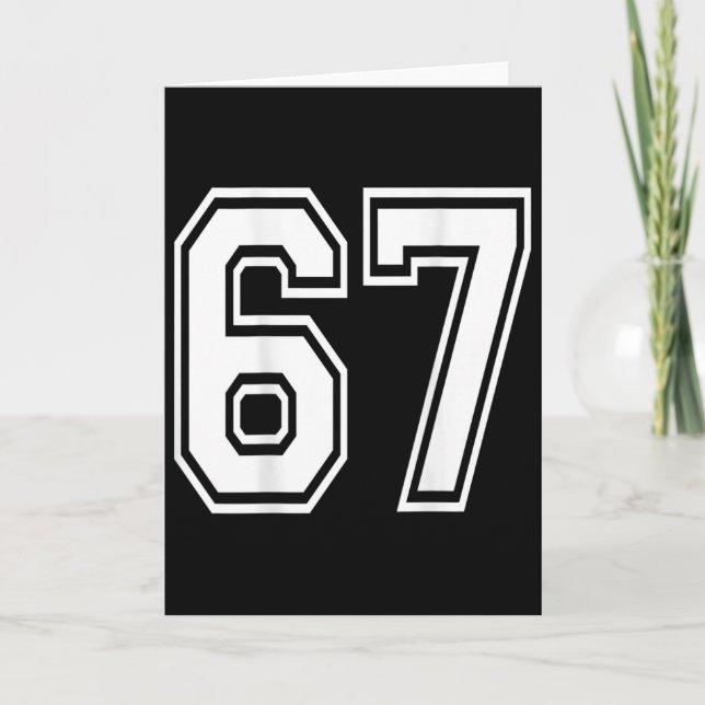 Number 67 Sports Player Number Ck Of Shirt Only  Card (Front)