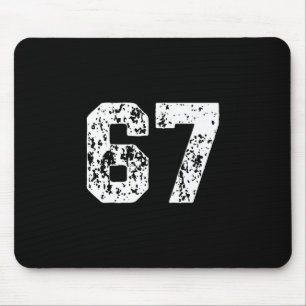 Number 67 White Best Clic College Style Birthday F Mouse Pad